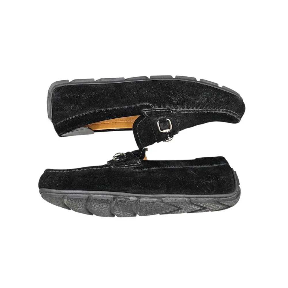 Gucci Men's Size 10.5 G EUC Black Suede Horsebit Drivers Loafers‎ Dress Shoes